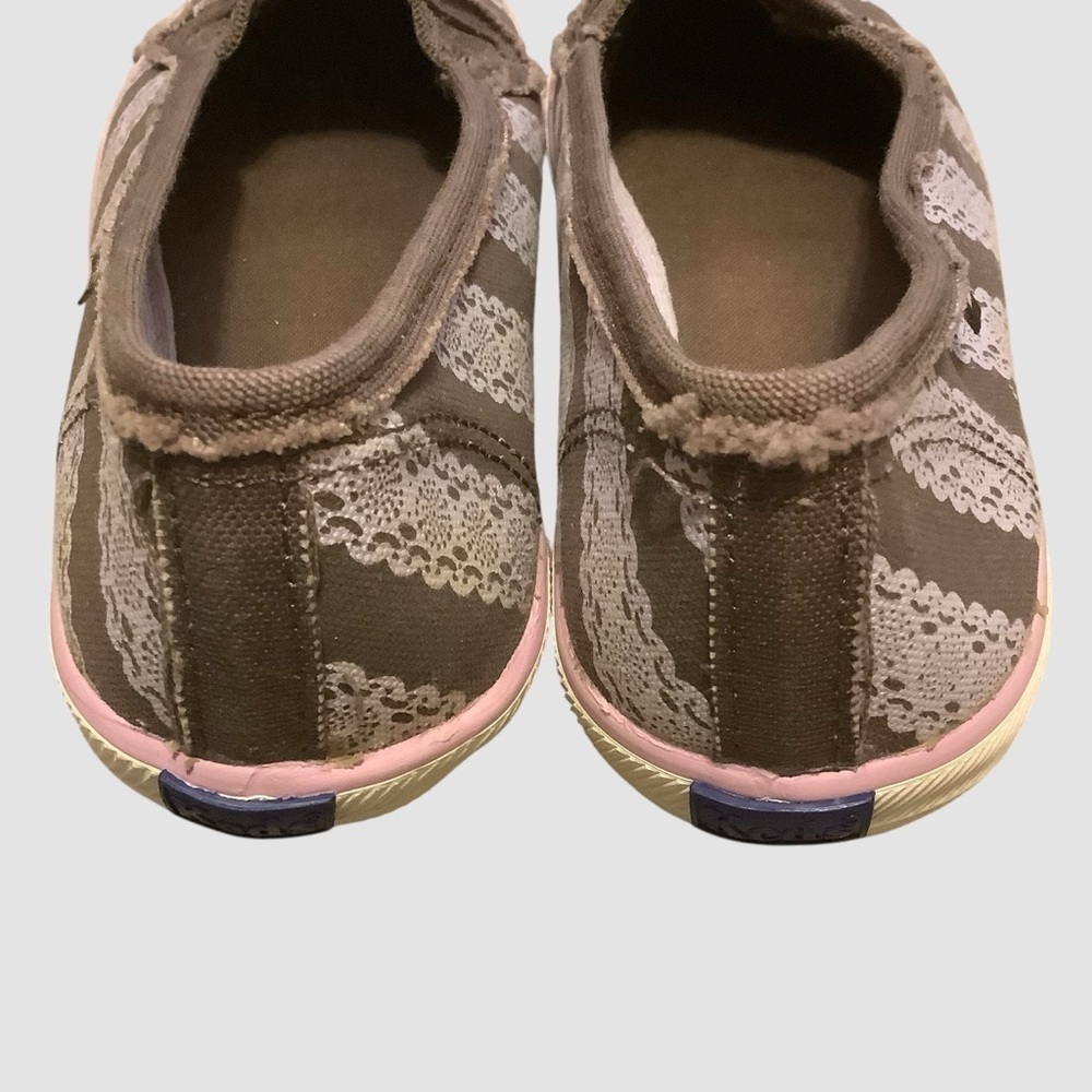 Keds Brown and Pink Flats with Striped Lace Print Design/ Size 6.5 - Picture 9 of 13